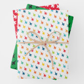 Kleurrijke mix F-16 Fighter Jet Pattern Inpakpapier Vel (In situ)