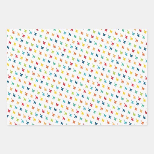 Kleurrijke mix F-16 Fighter Jet Pattern Inpakpapier Vel (Voorkant)