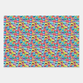 Kleurrijke mix thema inpakpapier vel