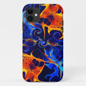 kleurrijke mix van neonverven die op zwart draaien Case-Mate iPhone case (Achterkant)