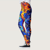 kleurrijke mix van neonverven die op zwart draaien leggings (Links)