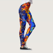 kleurrijke mix van neonverven die op zwart draaien leggings (Rechts)