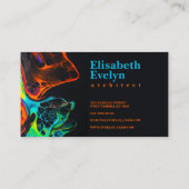 kleurrijke mix van neonverven die op zwarte 6ly7 d visitekaartje (Achterkant)