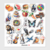 Kleurrijke mix van Waterverf Pre Cut Vinyl Sticker (Vel)