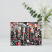 Kleurrijke Mixed media Architectuur Collage Briefkaart (Staand voorkant)