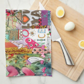 Kleurrijke Mixed Media Inspirerend Keukenhanddoek (Quarter Fold)