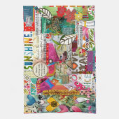 Kleurrijke Mixed Media Inspirerend Keukenhanddoek (Verticaal)