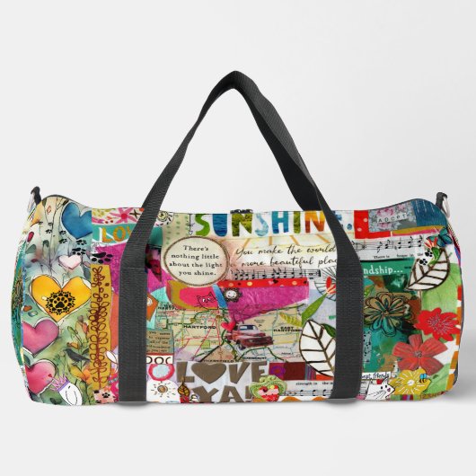 Kleurrijke Mixed Media Inspirerend Plunjezak (Voorkant)