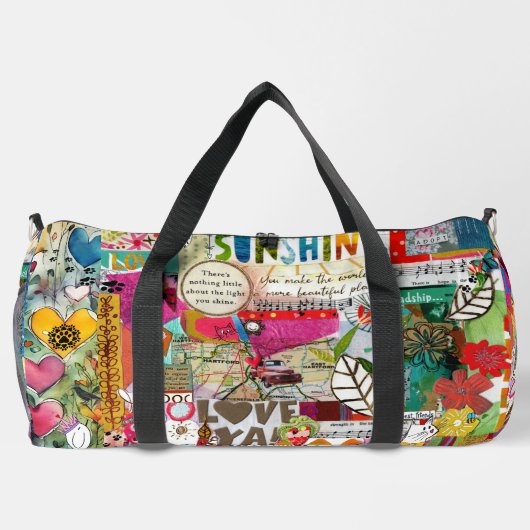 Kleurrijke Mixed Media Inspirerend Plunjezak (Achterkant)