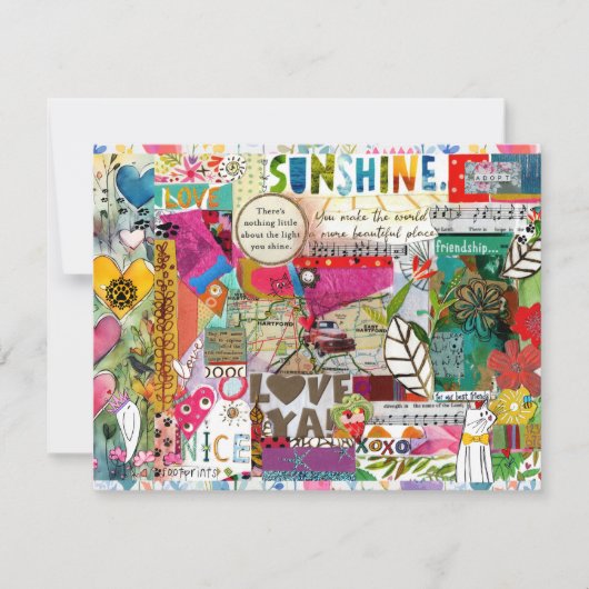 Kleurrijke Mixed Media Inspirerend Wenskaart Kaart (Voorkant)