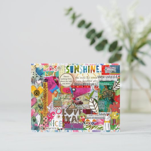 Kleurrijke Mixed Media Inspirerend Wenskaart Kaart (Staand voorkant)