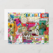 Kleurrijke Mixed Media Inspirerend Wenskaart Kaart (Voorkant / Achterkant)