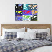 kleurrijke mixedworld . world art map canvas afdruk (Insitu (Slaapkamer))
