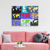 kleurrijke mixedworld . world art map canvas afdruk (Insitu (Woonkamer))