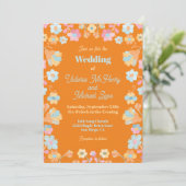 Kleurrijke mod borduurwerk bruiloft kaart (Staand voorkant)