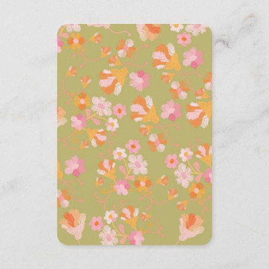 Kleurrijke mod borduurwerk Details Informatie Kaar Informatiekaartje (Achterkant)