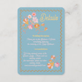 Kleurrijke mod borduurwerk Details Informatie Kaar Informatiekaartje (Voorkant)