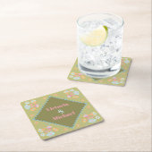 Kleurrijke mod borduurwerk kartonnen onderzetters (Insitu)