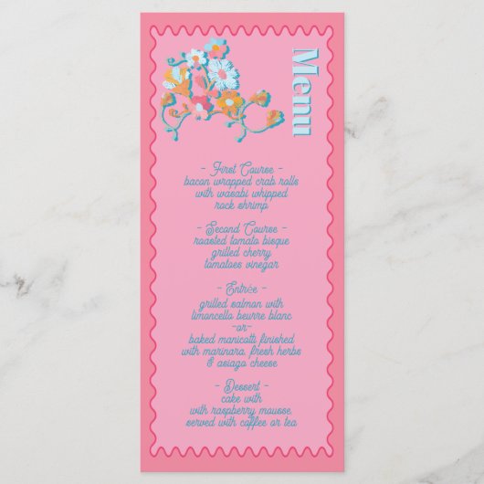 Kleurrijke mod borduurwerk menu (Voorkant)