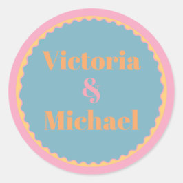 Kleurrijke mod borduurwerk ronde sticker