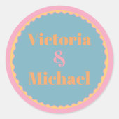 Kleurrijke mod borduurwerk ronde sticker (Voorkant)