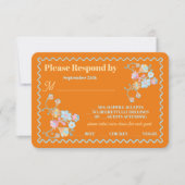 Kleurrijke Mod Borduurwerk RSVP-responskaarten Kaart (Voorkant)