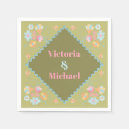 Kleurrijke mod borduurwerk servet