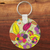 Kleurrijke Mode Floral design Sleutelhanger (Voorkant)