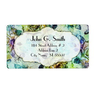 Kleurrijke Mode Rustiek Roos Etiket