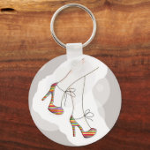 Kleurrijke mode schoenen sleutelhanger (Voorkant)