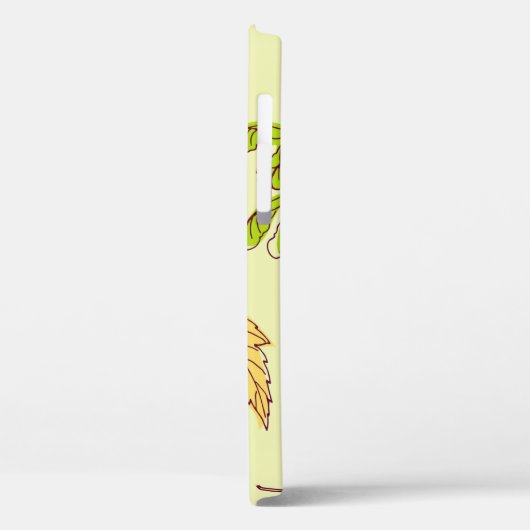 Kleurrijke modelbladbladeren tegen gele achtergron Case-Mate iPhone case (Achterkant / Links)