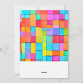 Kleurrijke Modern Art Foto Baby Aankondiging (Achterkant)