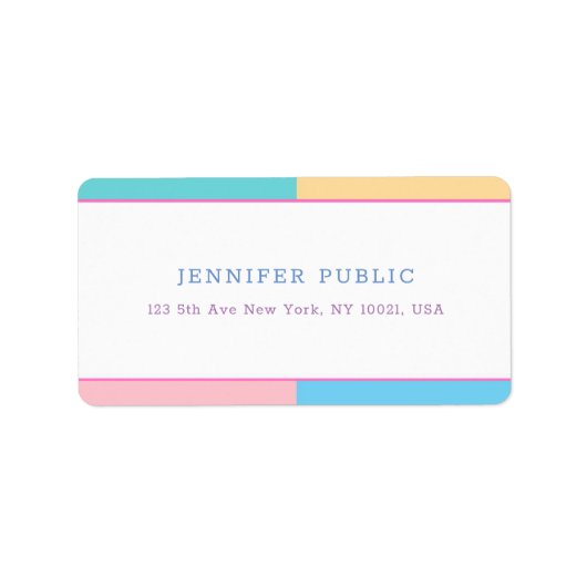 Kleurrijke Modern Design Sjabloon Trendy Adres Etiket (Voorkant)