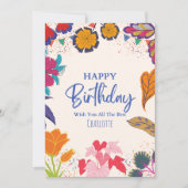Kleurrijke Modern Floral Custom Happy Birthday Kaa Kaart (Voorkant)