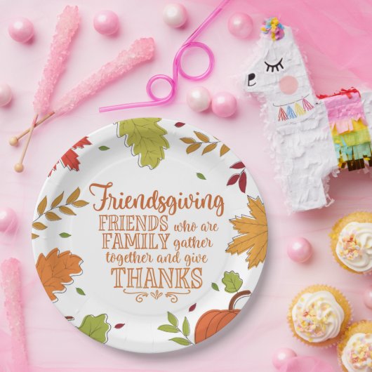 Kleurrijke Modern Friendsgiving Paper Bord (Feest)