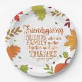 Kleurrijke Modern Friendsgiving Paper Bord (Voorkant)