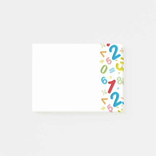 Kleurrijke Moderne 123 Nummers Wiskunde Post-it® Notes (Voorkant)