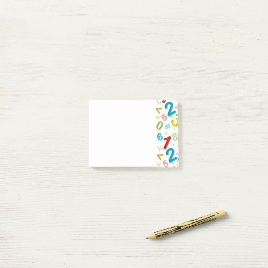 Kleurrijke Moderne 123 Nummers Wiskunde Post-it® Notes (Op bureau)