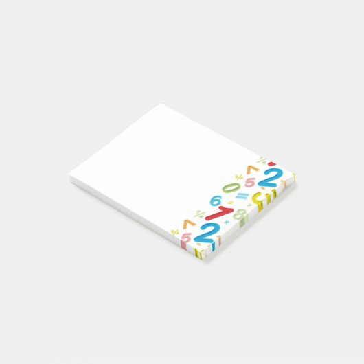 Kleurrijke Moderne 123 Nummers Wiskunde Post-it® Notes (Schuin)