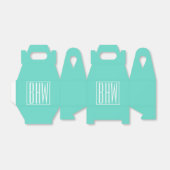 Kleurrijke Moderne 3 Initiaal Monogram | Wit Op Aq Bedankdoosjes (Uitgevouwen)