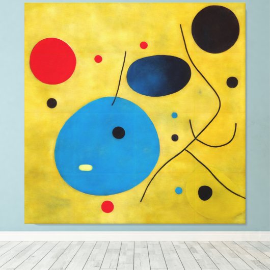 Kleurrijke moderne Abstracte dansen en toeschouwer Canvas Afdruk (Insitu (Houten vloer))