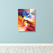 Kleurrijke moderne Abstracte expressionistische st Canvas Afdruk (Insitu (Houten vloer))