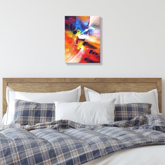 Kleurrijke moderne Abstracte expressionistische st Canvas Afdruk (Insitu (Slaapkamer))