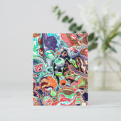 Kleurrijke moderne Abstracte Fluid Art Briefkaart (Staand voorkant)