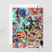Kleurrijke moderne Abstracte Fluid Art Briefkaart (Voorkant / Achterkant)
