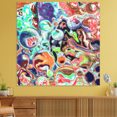 Kleurrijke moderne Abstracte Fluid Art Canvas Afdruk (Insitu (Woonkamer))