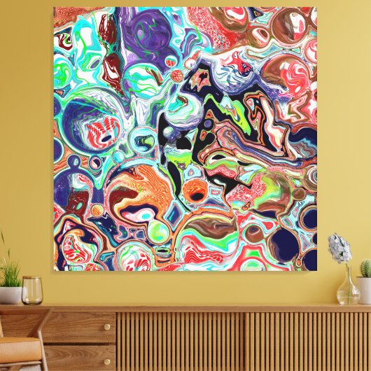 Kleurrijke moderne Abstracte Fluid Art Canvas Afdruk (Insitu (Woonkamer))