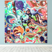 Kleurrijke moderne Abstracte Fluid Art Canvas Afdruk (Insitu (Houten vloer))