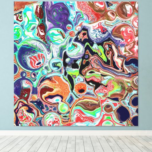 Kleurrijke moderne Abstracte Fluid Art Canvas Afdruk (Insitu (Houten vloer))