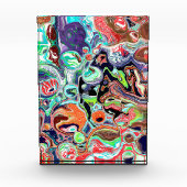 Kleurrijke moderne Abstracte Fluid Art Fotoblokken (Voorkant)